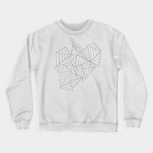 Abstract Lines New Grey with Yellow Crewneck Sweatshirt